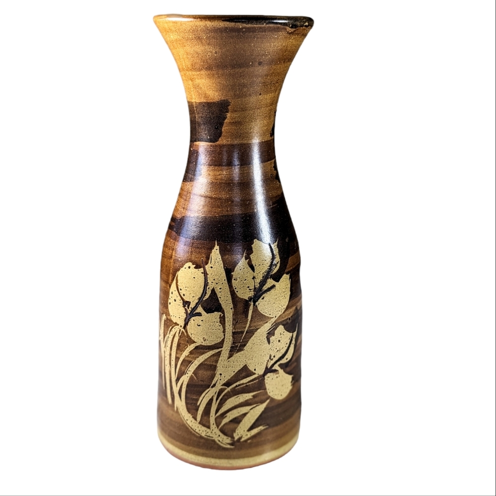 GREAT Vintage 1970 Retro Pacific Stoneware Vase 11.5 in